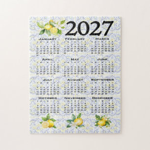Puzzle Calendario 2027 Limones Azulejos Mediterráneos Ita
