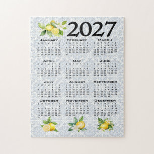Puzzle Calendario 2027 Limones Azulejos Mediterráneos Ita