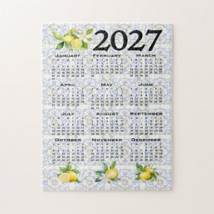 Puzzle Calendario 2027 Limones Azulejos Mediterráneos Ita