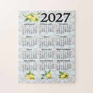 Puzzle Calendario 2027 Limones Azulejos Mediterráneos Ita