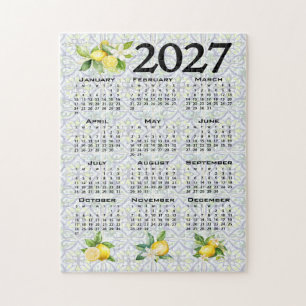 Puzzle Calendario 2027 Limones Azulejos Mediterráneos Ita