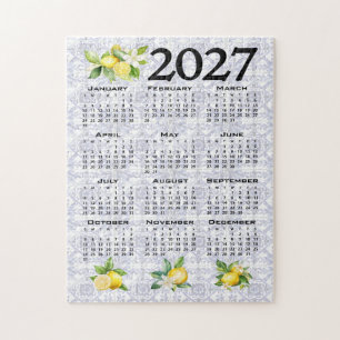 Puzzle Calendario 2027 Limones Azulejos Mediterráneos Ita