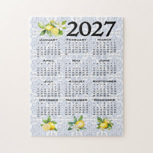 Puzzle Calendario 2027 Limones Azulejos Mediterráneos Ita