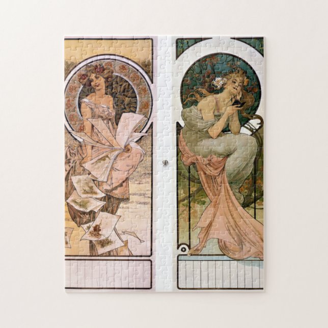 Puzzle Calendario Champagne - Alphonse Mucha (Vertical)