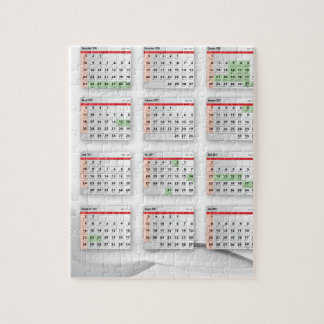 Puzzle Calendario inglés hebreo 2016-2017