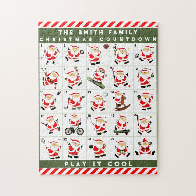 Puzzle Calendario personalizado de Adviento de Navidad (Vertical)