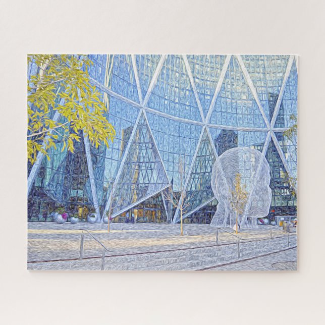 Puzzle Calgary en escultura callejera. (Horizontal)