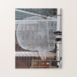 Puzzle Calgary en escultura callejera.