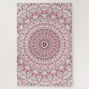 Puzzle Calidoscopio de diseño de mandala rosa y azul anti