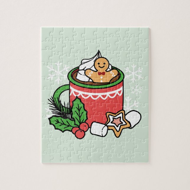 Puzzle Caliente con llamadas de cacao a la caída de la ni (Vertical)