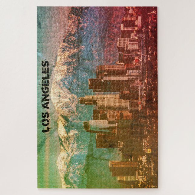 Puzzle California en Los Ángeles en el invierno San Gabri (Vertical)