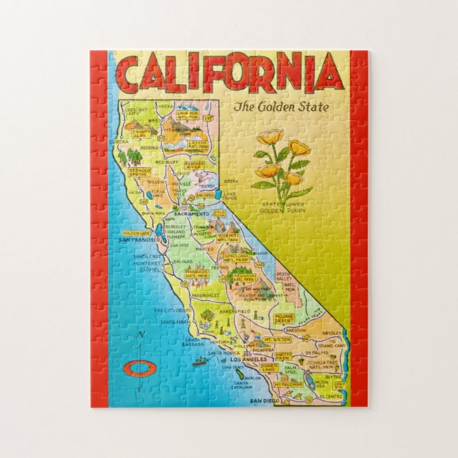 Puzzle California ilustrado 11x14 (Vertical)