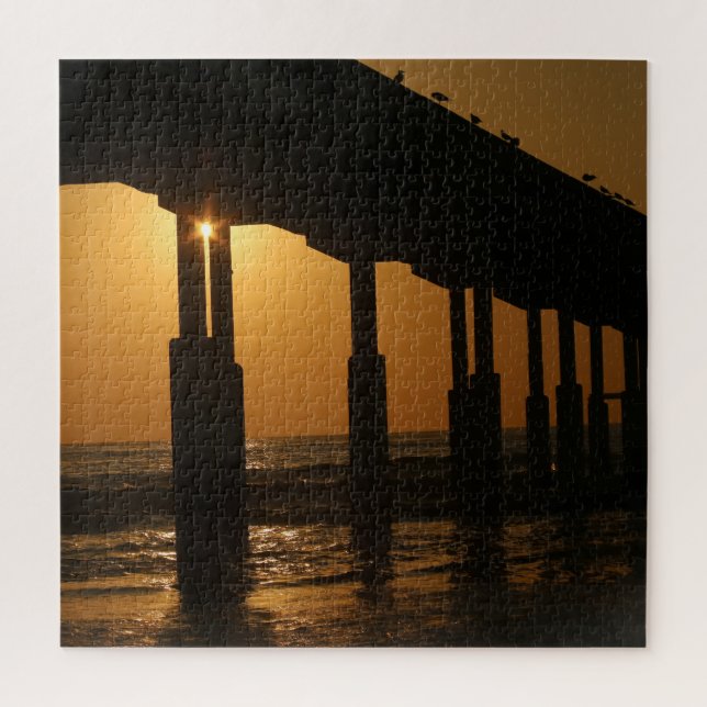 Puzzle California Sunset Ocean Beach Pier San Diego (Vertical)