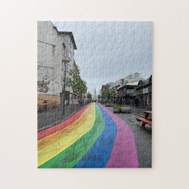 Puzzle Calle arco iris en Reykjavik Islandia (Vertical)
