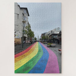 Puzzle Calle arco iris en Reykjavik Islandia