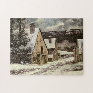 Puzzle Calle del pueblo francés en invierno (Gustave Cour