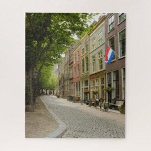 Puzzle Calle holandesa encantadora Quaint Leiden Países B