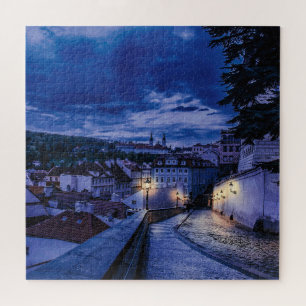 Puzzle Calle nocturna de Praga
