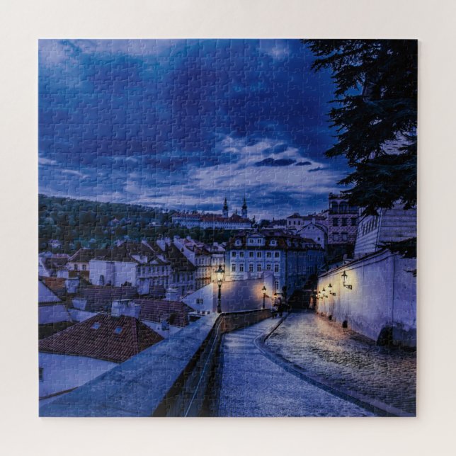 Puzzle Calle nocturna de Praga (Horizontal)