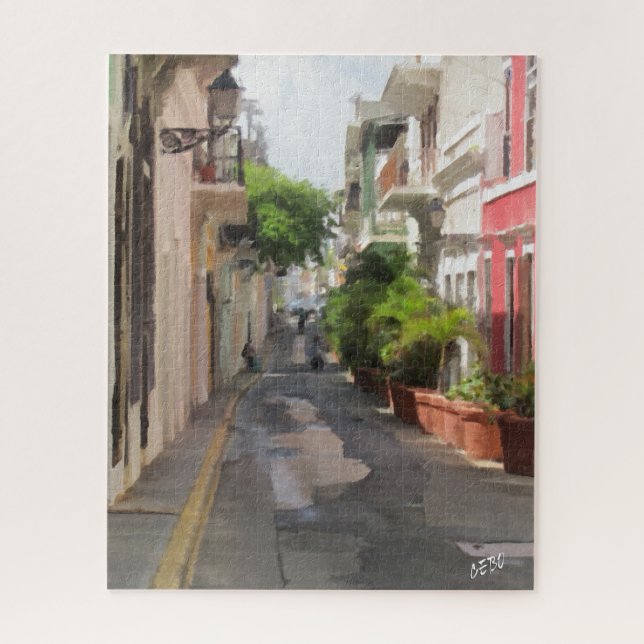 Puzzle Calle tranquila de San Juan Puerto Rico (Vertical)