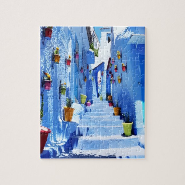 Puzzle “Calles Azules de Chefchaouen” – Marruecos (Vertical)