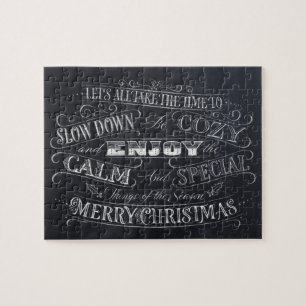 Puzzle Calligrafía de croquetas navideñas cálidas y acoge