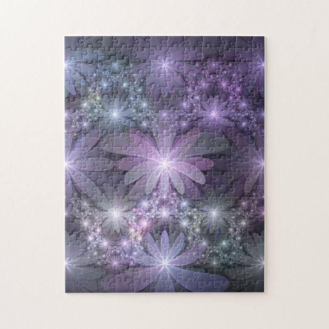 Puzzle Cama de flores arte fractal abstracto brillante de (Vertical)