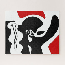 Puzzle Cámara de compensación: Resumen negro, blanco y ro