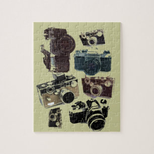 Puzzle cámara retra apenada de la fotografía del