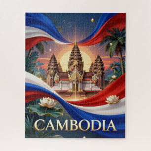 Puzzle CAMBODIA Bandera Patrimonio Viaje
