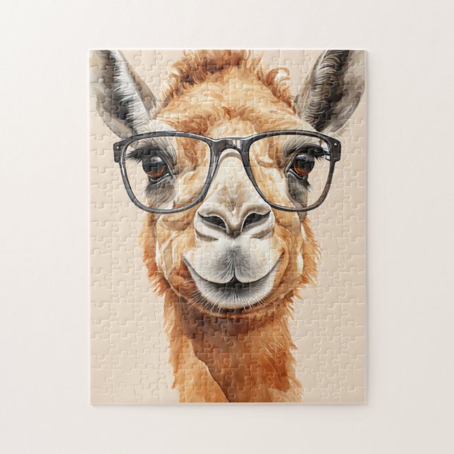 Puzzle Camello lindo con gafas (Vertical)