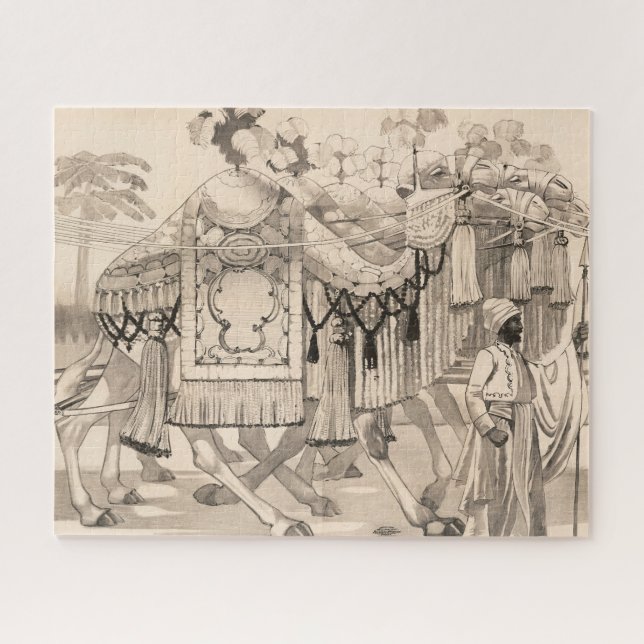 Puzzle Camellos Caminando Vestidos Con Vestido (Horizontal)
