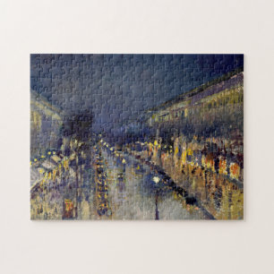 Puzzle Camille Pissarro - Bulevar Montmartre de noche