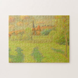 Puzzle Camille Pissarro el   el pastor y la iglesia de