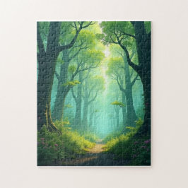 Puzzle Caminar en bosque esmeralda