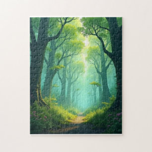 Puzzle Caminar en bosque esmeralda