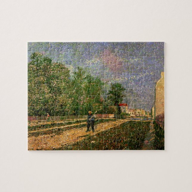 Puzzle Camino de París con campesino de Vincent van Gogh (Horizontal)
