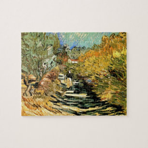 Puzzle Camino en St Remy con Figura de Vincent van Gogh