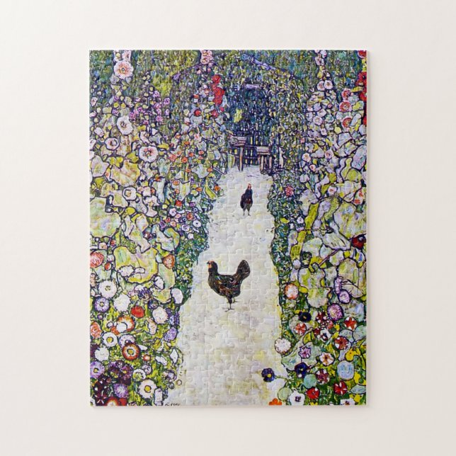 Puzzle Camino Jardín con Pollos, Gustav Klimt (Vertical)