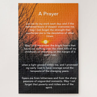 Puzzle camino oscuro hacia una puesta de sol naranja bril