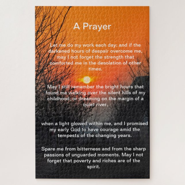 Puzzle camino oscuro hacia una puesta de sol naranja bril (Vertical)