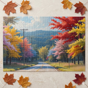 Puzzle Camino Rural de Otoño en Acuarela