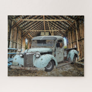 Puzzle Camión azul vintage Rustic Barn