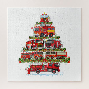 Puzzle Camión de bomberos enciende a Navidades de bombero