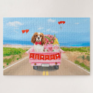 Puzzle Camión de corazones del día de San Valentín del pe