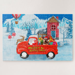 Puzzle Camión de entrega de Navidades de Perro Terrier de