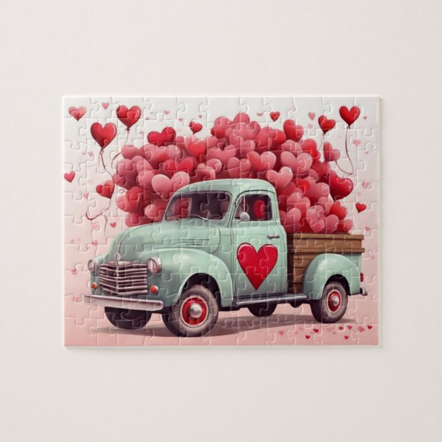 Puzzle Camión de entrega especial de Valentine Hearts (Horizontal)