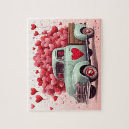 Puzzle Camión de entrega especial de Valentine Hearts