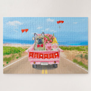 Puzzle Camión del Día de San Valentín de Bulldog Francés