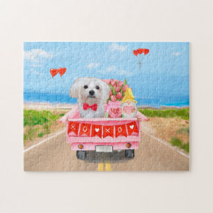 Puzzle Camión El día de San Valentín de perro de Malta